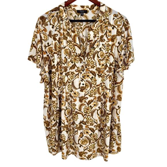 Cocomo Tops - Cocomo Woman Plus Size 3X Super Stretchy Floral Paisley Dinner Blouse Shirt Top